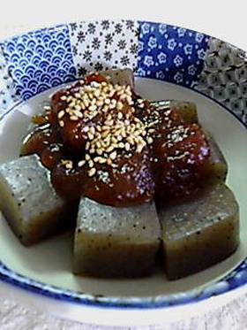 コンニャクの甘味噌和え