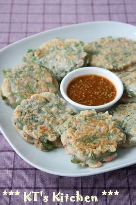 春菊と桜エビのもっちりお焼き