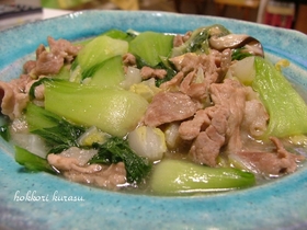 簡単！豚肉と青梗菜のあんかけ炒め♪