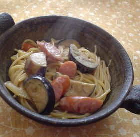 茄子の味噌マヨスパゲティ