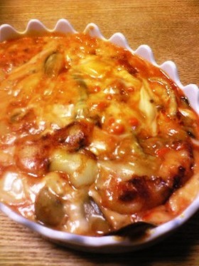炊飯器にお任せ！なすとお餅のラザニア