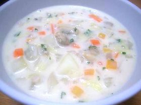 白菜の入ったクラムチャウダー
