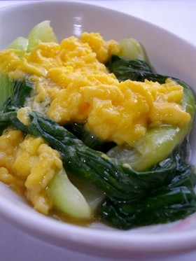 ちんげん菜のふんゎり卵あんかけ