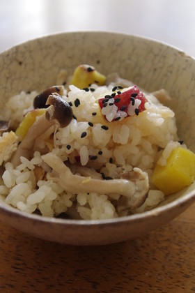 さつまいもときのこ☆秋の炊き込みご飯