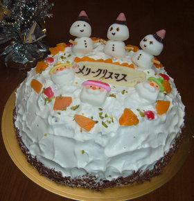 クリスマスケーキに☆雪だるま