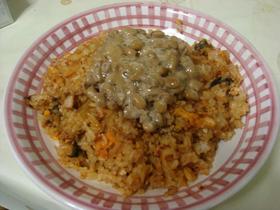 目からウロコ！！納豆キムチチャーハン
