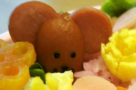 ねずみちゃんウインナー(キャラ弁)