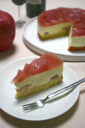 赤ワイン林檎のババロアケーキ♪