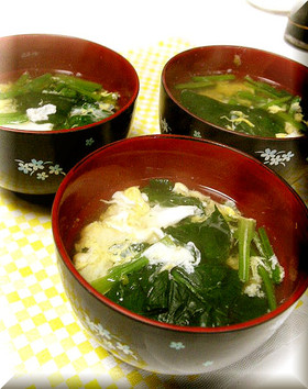 ほうれん草たっぷり♪娘のすきなお吸い物