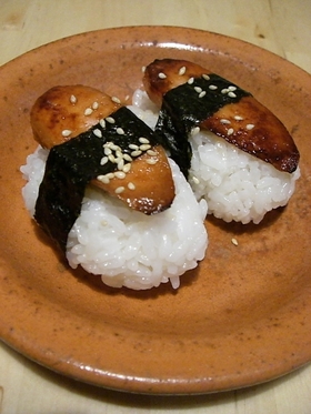 夜食にいかが☆和スパム？おさかなにぎり