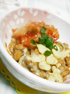サクサク♬♫ 揚げ玉入り♥♥納豆キムチ