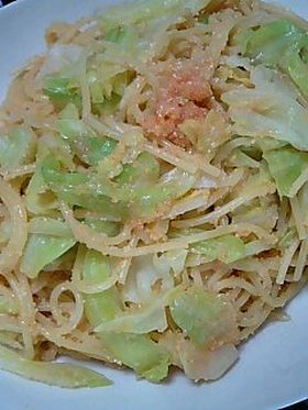 キャベツが甘い★明太子スパ