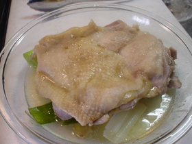 電子レンジで♪簡単蒸し鶏