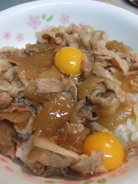 豚丼　麺つゆ　隠し味に蜂蜜入れたよ。　