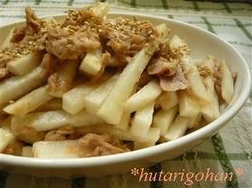ドレッシング無し！簡単大根サラダ