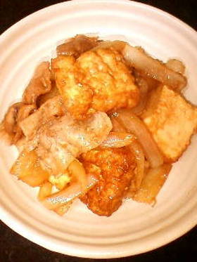 豚バラと厚揚げのしょうが焼き