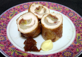 鶏むね肉の 梅ねぎ巻き 焼き
