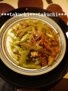 セロリと豚肉の中華風きんぴら