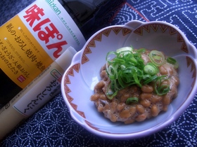 ポン酢+にんにく納豆♪