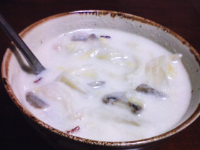 きのこと白菜のまっしろスープ