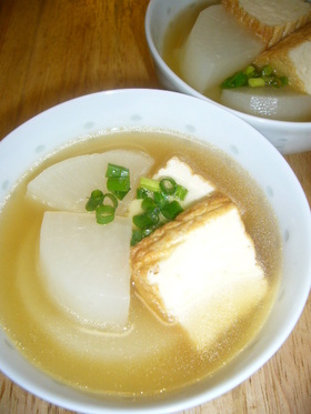 大根と厚揚げの最強コンビのスープ煮