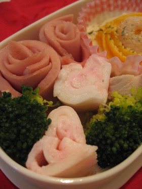 *　ピンクのハート☆卵焼き　*