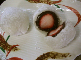 冷凍お餅で簡単！いちご大福　ひなまつりに