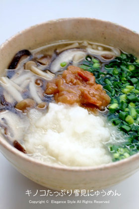 きのこたっぷり雪見にゅうめん