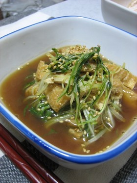 ○水菜と油揚げの煮浸し○
