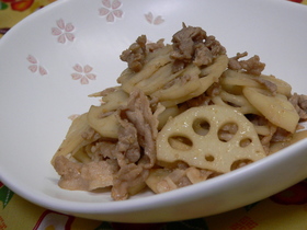 豚肉とレンコンの簡単ジャン炒め
