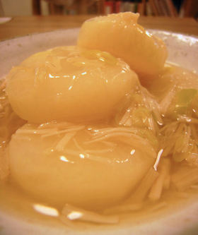 大根と貝柱のほっくりあんかけ　生姜風味
