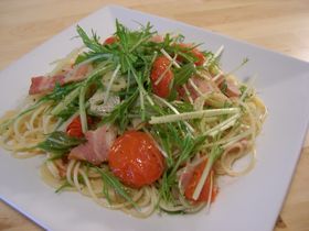 ☆*ﾟ水菜トマトのクレージーパスタﾟ*☆