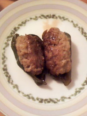 大好きなピーマンの和風肉詰め