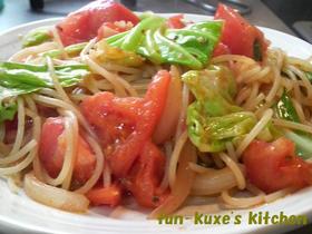トマトとキャベツのスパゲッティ