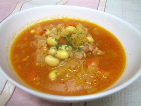 野菜たっぷり簡単ミネストローネ