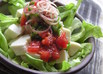 豆腐のトマトオクラドレッシングサラダ