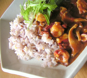 たことトマトの即席カレー