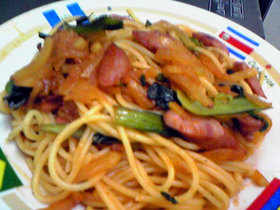 あまりものdeパスタ　その2