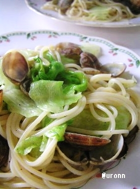 あさりとレタスの中華風パスタ♪