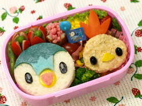 ポッチャマのサンドイッチ弁当（キャラ弁）
