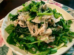 菜の花と豚肉のサラダ