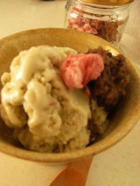 春の薫り❀低カロリー桜餅味アイスクリーム