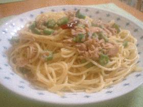 ツナとオクラの簡単パスタ