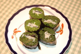 お弁当に!しらすとほうれん草の海苔巻き