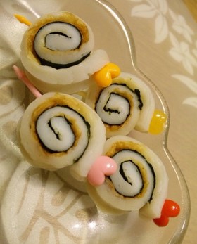 お弁当に簡単〰ちくわ＆のりのクルクル❤
