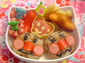 簡単キャラ弁☆彡アンパンマン＆ニコちゃん
