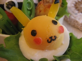 ゆで卵でピカチュウ♪キャラ弁おかず