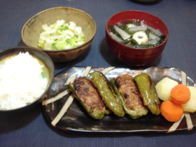 簡単ピーマン肉詰め