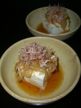 新たまねぎの豆腐のっけ♪