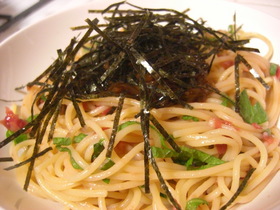 簡単！混ぜるだけの和風梅なめたけパスタ！